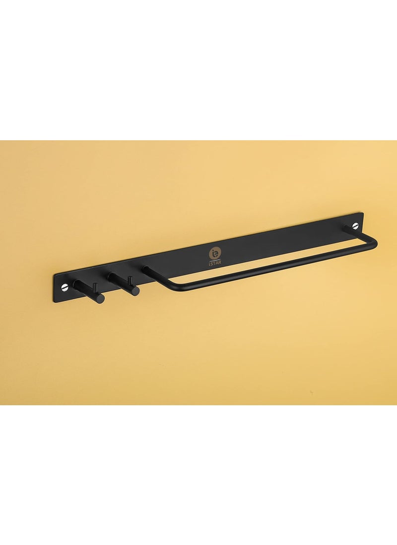 iSTAR iSTAR Stainless Steel Towel Stand/Towel Rod with Hook for Bathroom Cloth Hooks Hanger Door Wall Bedroom Bathroom Robe Hooks Rail for Hanging Round Shape Hook (Antique Black)  - Image 4