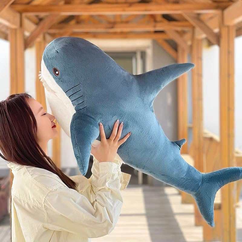 Ryttir 39.4 Inch XXL 15% Chubbier Weighted Giant Shark Stuffed Animal,Soft Chonky Shark Toys Shark Plush Pillows Stuffed Shark for Brave Boy's and Girl's Room DÃ©cor,Perfect Stress Relief for Women - Image 3