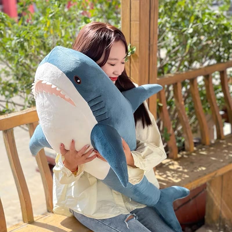 Ryttir 39.4 Inch XXL 15% Chubbier Weighted Giant Shark Stuffed Animal,Soft Chonky Shark Toys Shark Plush Pillows Stuffed Shark for Brave Boy's and Girl's Room DÃ©cor,Perfect Stress Relief for Women - Image 5