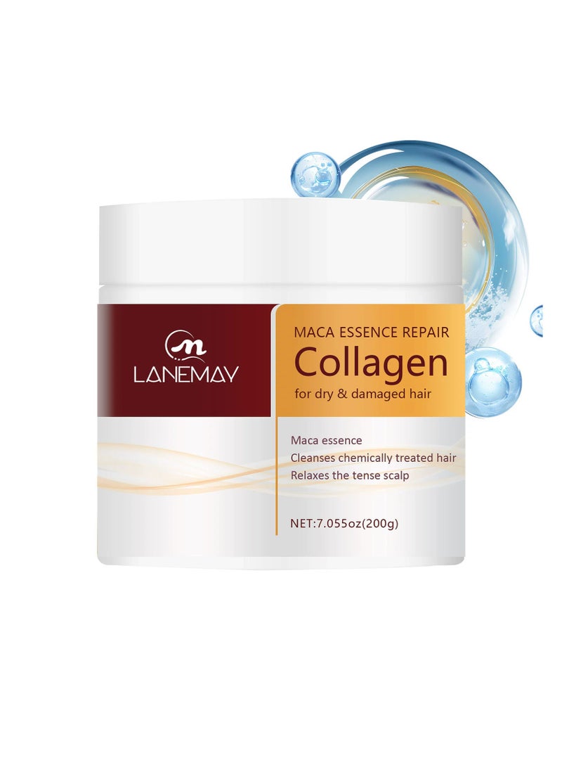 LANEMAY Collagen Hair Mask – Repair Damaged Dyed Hair Treatment, Smooth Dry Frizzy Hair & Nourishing Shiny Formula - Image 1