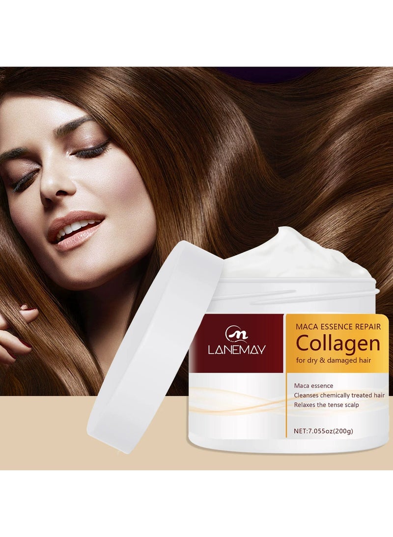 LANEMAY Collagen Hair Mask – Repair Damaged Dyed Hair Treatment, Smooth Dry Frizzy Hair & Nourishing Shiny Formula - Image 2