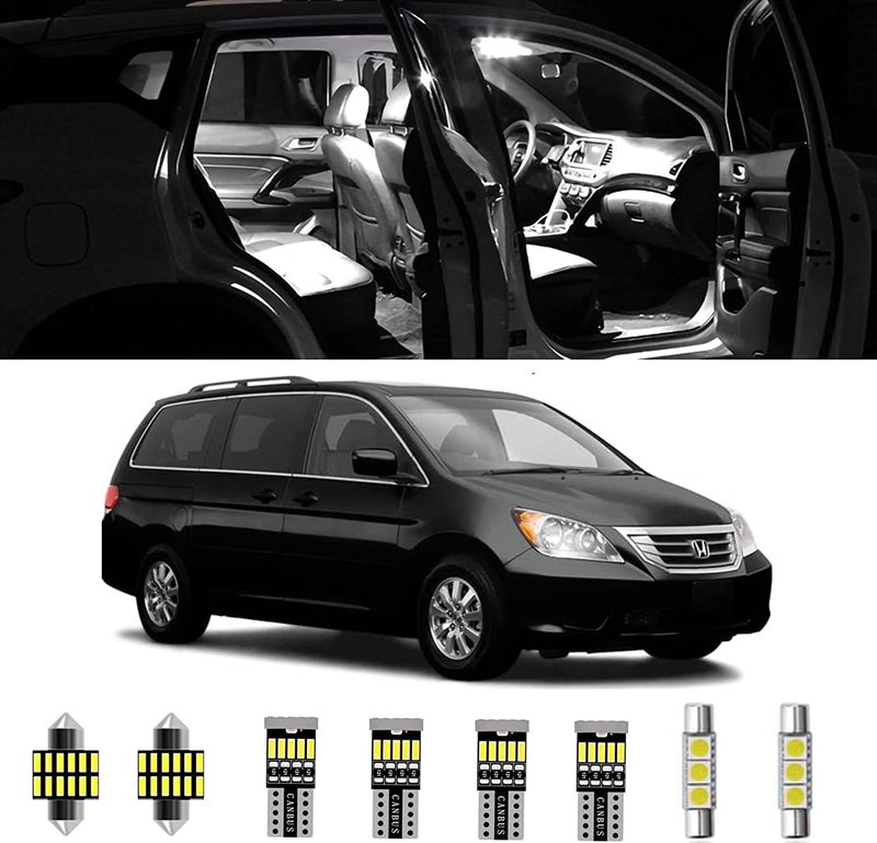 طقم أضواء LED داخلية فائق السطوع 14 قطعة لسيارة هوندا أوديسي 2005 2006 2007 2008 2009 2010 جميع الطرازات