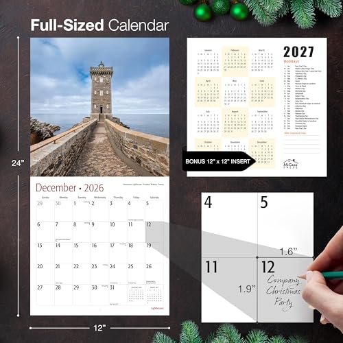MICASA PRESS Lighthouses 2026 Wall Calendar 12 Month | 12" x 24" Open | Thick & Sturdy Paper | Giftable | Travel Calendar 2026 - Image 5