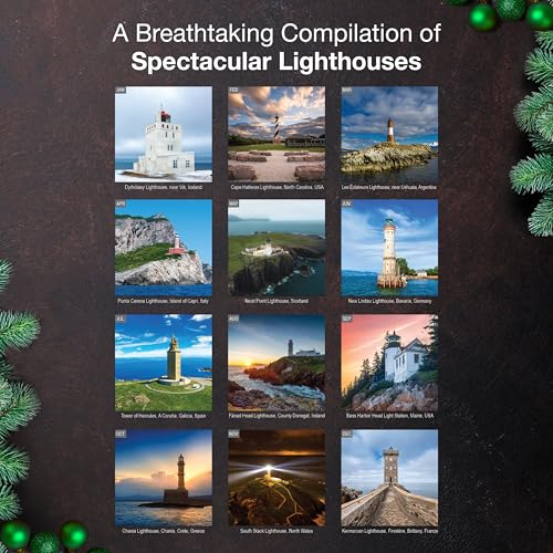MICASA PRESS Lighthouses 2026 Wall Calendar 12 Month | 12" x 24" Open | Thick & Sturdy Paper | Giftable | Travel Calendar 2026 - Image 3