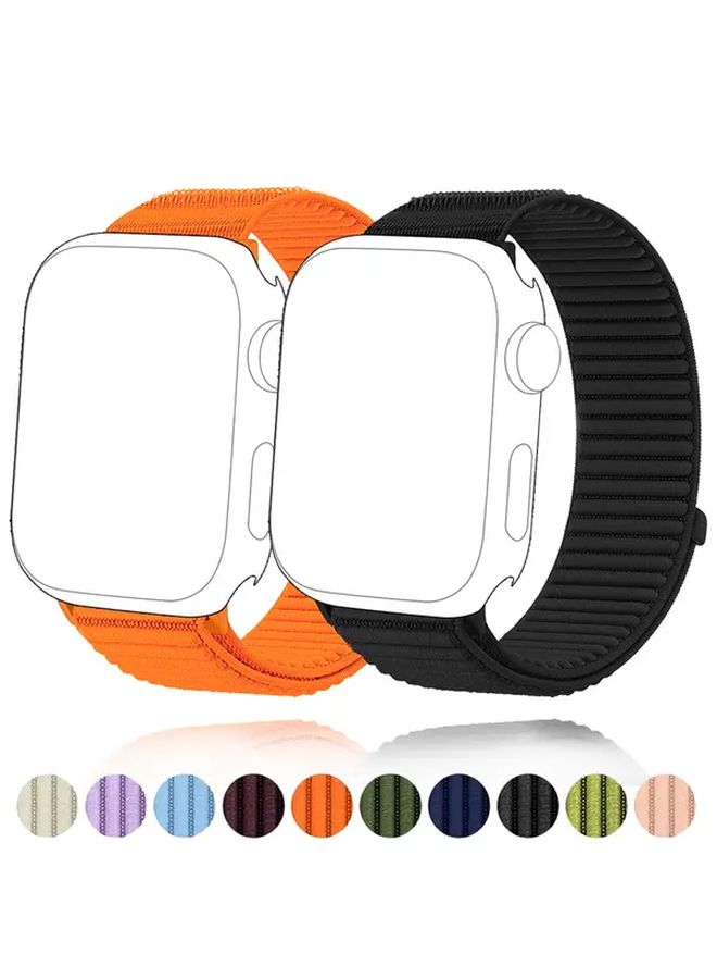 حزام نايلون حلقي بلون أخضر شجري لساعات iWatch 38mm 40mm 41mm 42mm 44mm 45mm 46mm 49mm آمن متين أنيق - Image 1