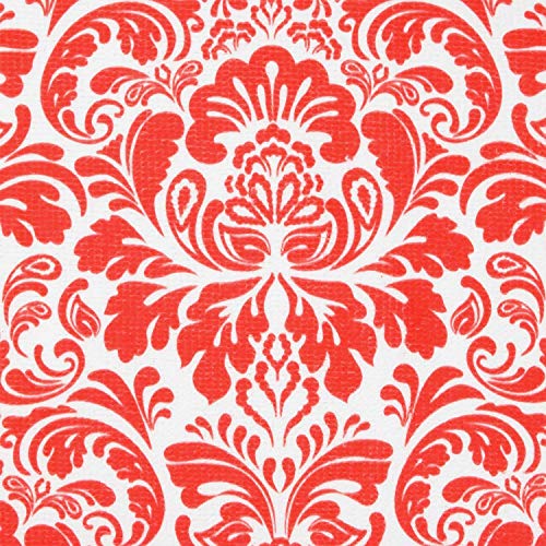 DII Cleaning Collection Multi-Purpose Microfiber, Red Damask, Dishtowel Set - Image 2