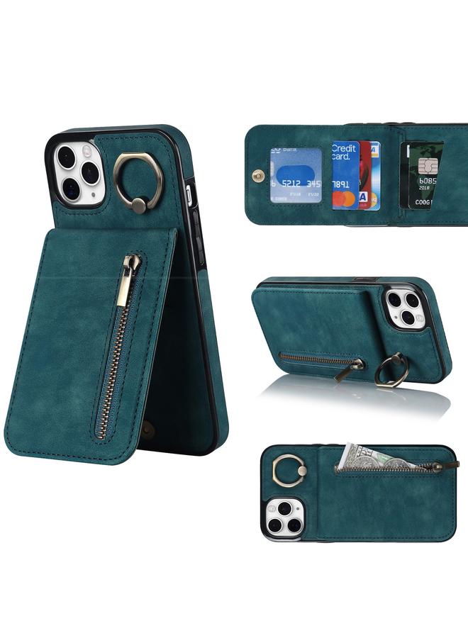 S-TOP Case For iPhone 11 Pro Max Retro Ring and Zipper RFID Card Slot Phone Case - Image 1
