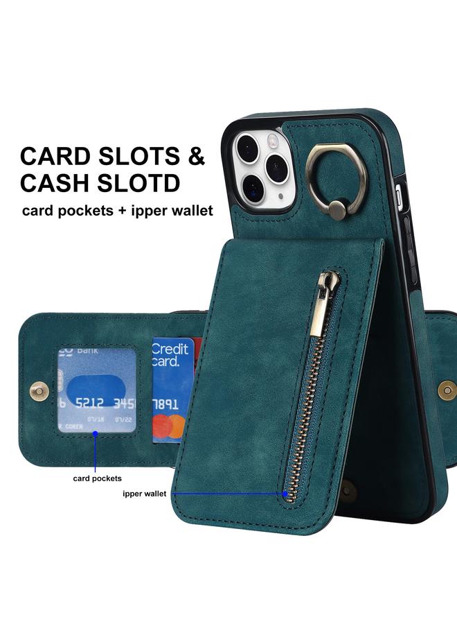 S-TOP Case For iPhone 11 Pro Max Retro Ring and Zipper RFID Card Slot Phone Case - Image 3