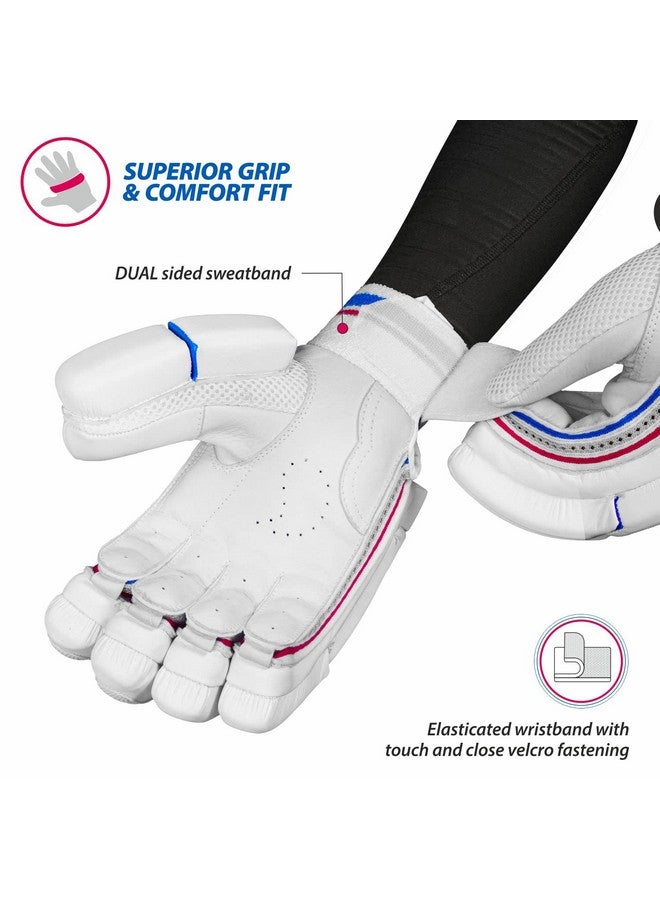 DSC Intense Frost Leather Cricket Batting Gloves, Mens Left (Black White) - Image 4