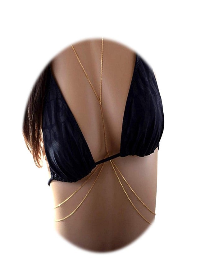 RECTYO GALLERY 1 Pcs Premium Sexy Body Chains for Women Summer Beach Belly Waist Chain Bikini Body Jewelry (golden) - Image 2