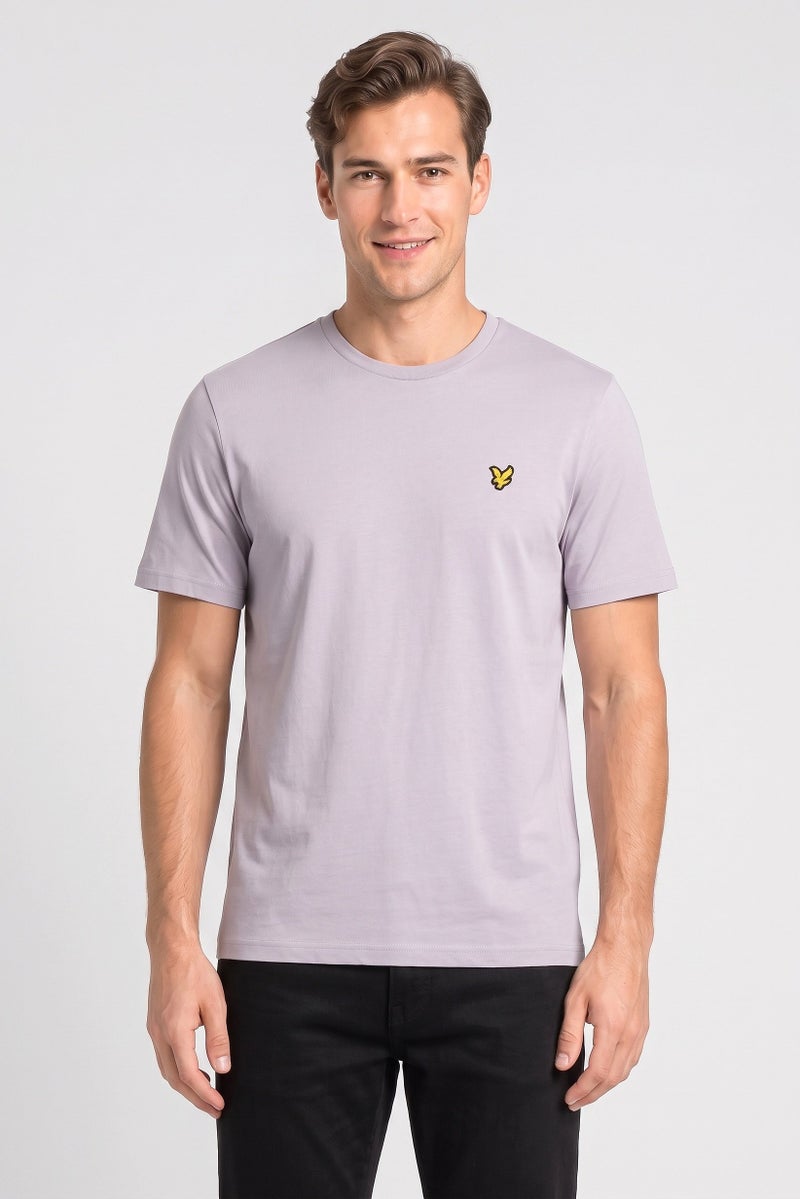 Lyle & Scott Men Crew Neck Short Sleeve Embroidered Logo T-Shirt, Light Grey - Image 1