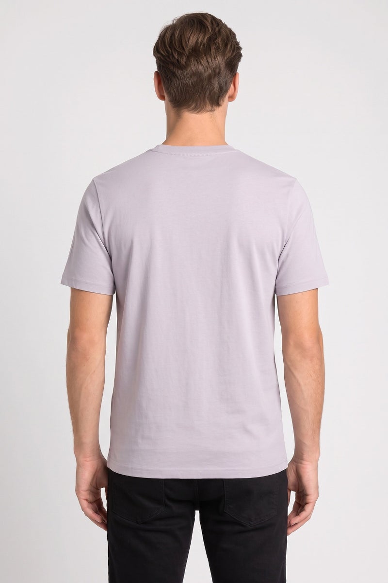 Lyle & Scott Men Crew Neck Short Sleeve Embroidered Logo T-Shirt, Light Grey - Image 4