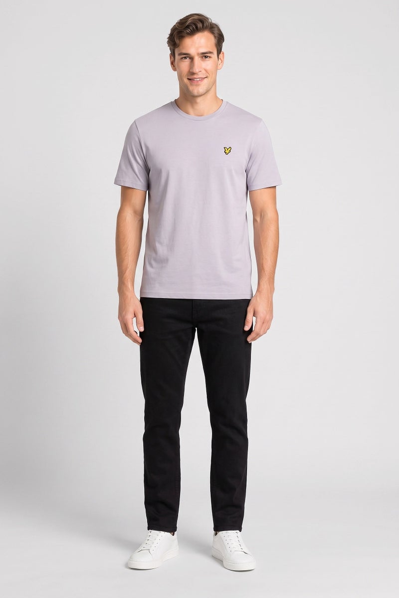 Lyle & Scott Men Crew Neck Short Sleeve Embroidered Logo T-Shirt, Light Grey - Image 2