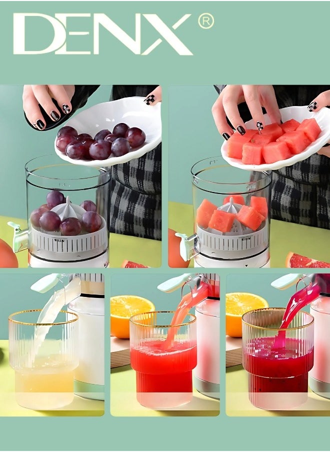 Denx - Electric Citrus Juicer, Hands-Free Portable USB Charging Powerful Electric Juicer Cordless Fruit Juicer, Multi functional 1-Button Easy Press Lemon Orange Squeezer Machine for Kitchen - Image 1
