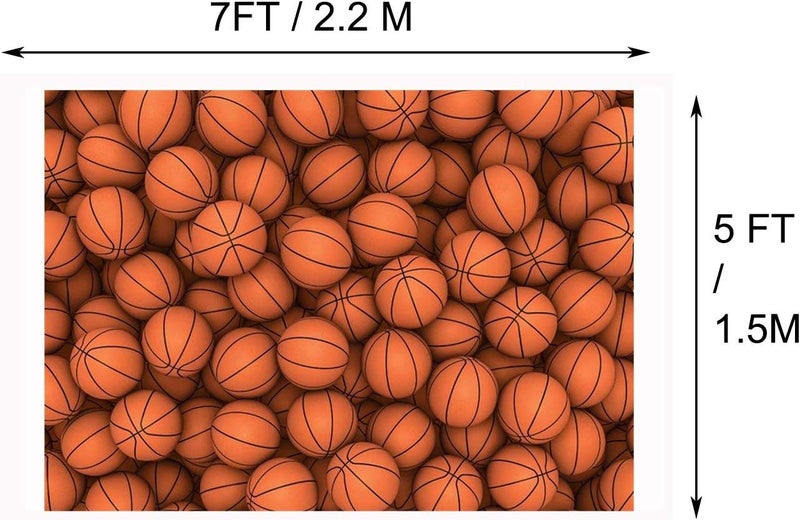 Laeacco 7x5ft Basketball Backdrop for Photography Basketball Theme Birthday Party Banner Boy Kids Birthday Baby Shower Decoration Backdrop Back to School Students Portraits Sports Classroom Wallpaper - Image 5