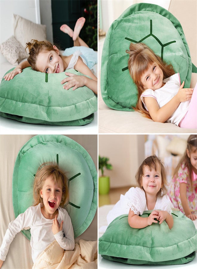 Luckam 30 Inch Wearable Turtle Shell Pillows Kids Plush Green Tortoise Shell Stuffed Animal Costume Toy Funny Dress Up Creative Gifts for Boys Girls Birthday Home Decor - Image 2