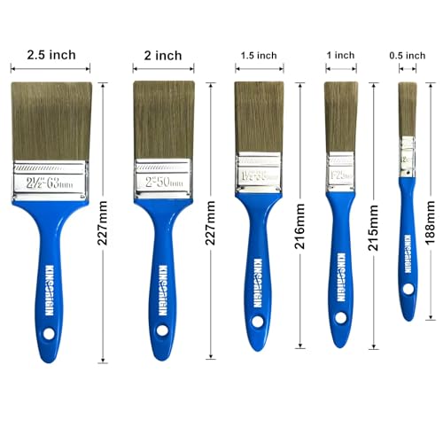 KingOrigin King Origin Versatile Paint Brush Set, 30 Pack, 5 Sizes Paint Brushes (0.5" 1" 1.5" 2" 2.5"), Small Paint Brushes for Walls, Furniture, Crafts - Detailed Painting & Larger Surface Coverage - Image 2
