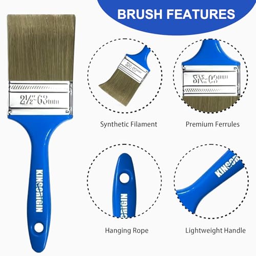 KingOrigin King Origin Versatile Paint Brush Set, 30 Pack, 5 Sizes Paint Brushes (0.5" 1" 1.5" 2" 2.5"), Small Paint Brushes for Walls, Furniture, Crafts - Detailed Painting & Larger Surface Coverage - Image 3