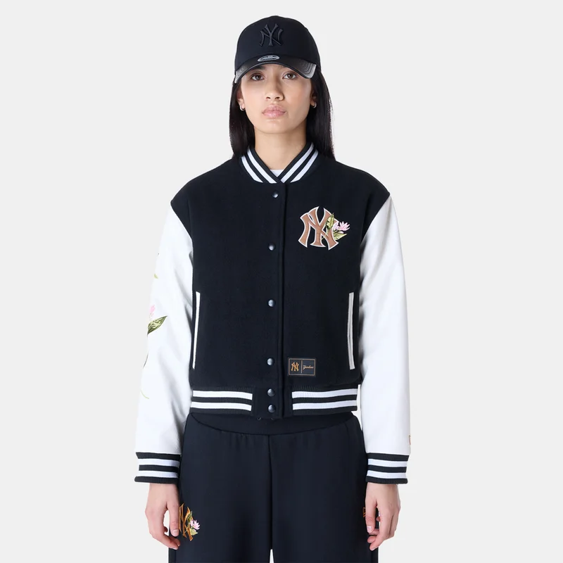 Women's MLB New York Yankees Floral Varsity Jacket