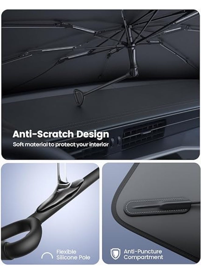 Car Windshield Sun Shade Umbrella – Foldable UV Protection Front Window Sunshade with Storage Pouch, Easy Open/Close Design for SUVs, Trucks & Most Vehicles - Image 5