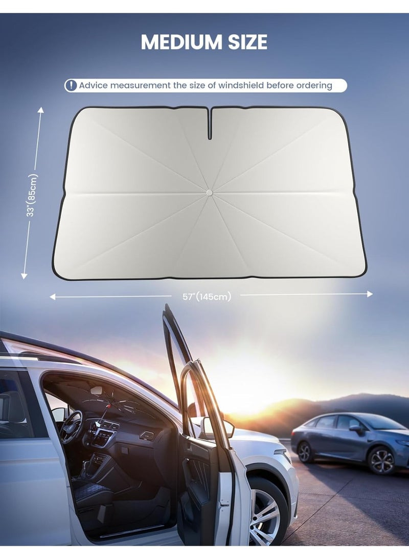 Car Windshield Sun Shade Umbrella – Foldable UV Protection Front Window Sunshade with Storage Pouch, Easy Open/Close Design for SUVs, Trucks & Most Vehicles - Image 4
