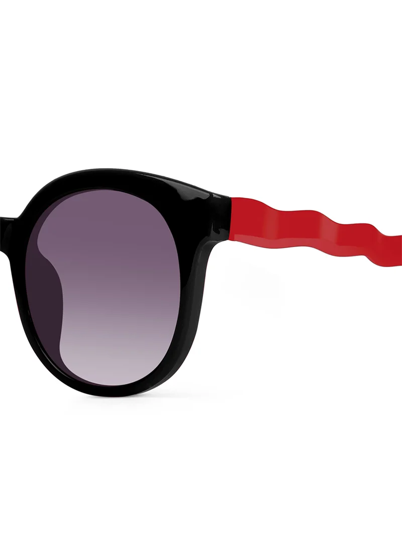 Woggles EyeBloom Black Round Kids Sunglasses