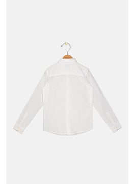 Jack Jones Kids Boy Plain Long Sleeve Casual Shirt, White  - Image 2