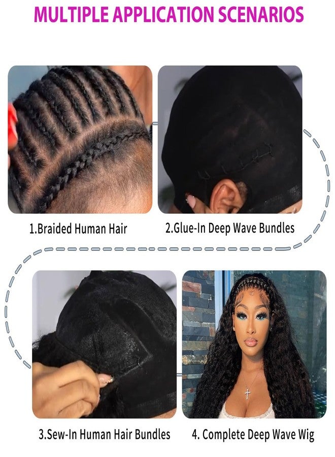 LICHANG Deep Wave Human Hair Bundles 20 22 24 Inch 100% Unprocessed Brazilian Virgin Hair Deep Curly Weave Human Hair 3 Bundles Real Human hair Deep Wave Bundles for Women Natural Black - Image 5