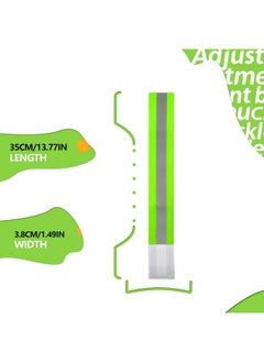 Adjustable Elastic Lightweight High Visibility Reflective Arm Bands Wristbands Wrist Ankle Leg Bands Bike Pants Cuff Straps For Running Walking Joggingcyclingmotorcycle(4 Pack Green) - pzsku/ZAD8C86A34DAE2BD174D6Z/45/_/1694779360/2da4d08c-0f62-4286-9603-052130f0bef8