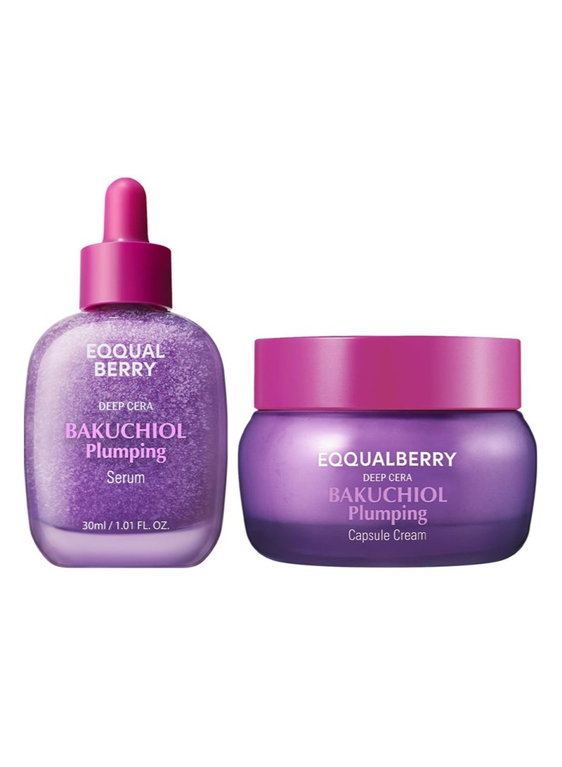 EQQUALBERRY Bakuchiol Duo – Serum & Capsule Cream Set for Firming, Smoothing & Hydrating | Gentle Retinol Alternative for Radiant, Resilient Skin - Image 1