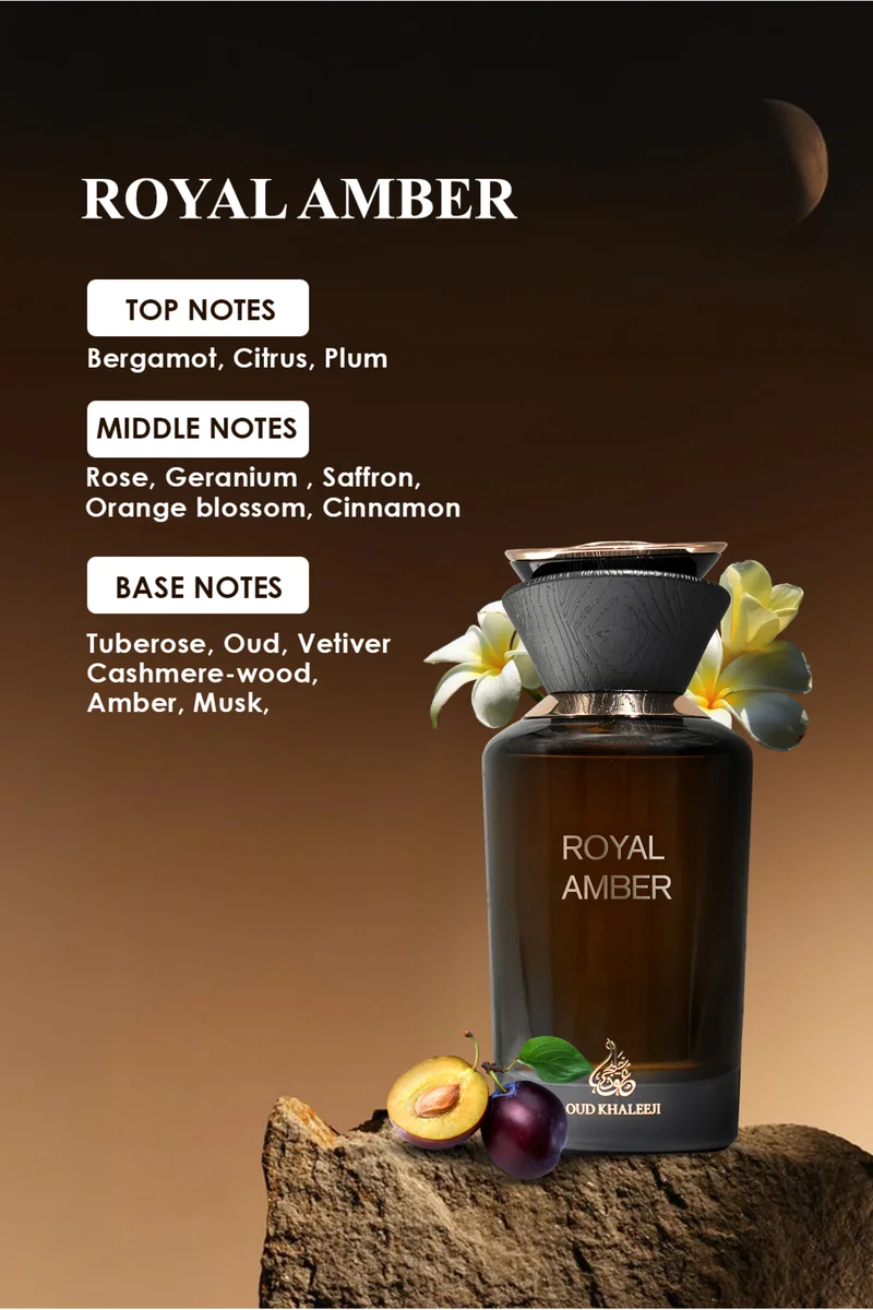 عود خليجي Royal Amber 100ml EDP – Spicy Saffron, Cinnamon & Oud Perfume