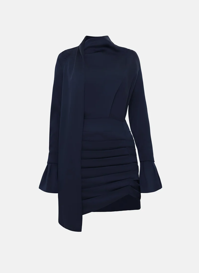 Lichi Flowing mini dress with a decorative scarf