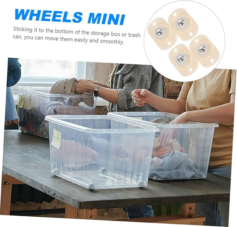 Mipcase 20pcs Furniture Swivel Casters 5 Pack Adhesive Paste Pulleys No Slip Strong Bearing Capacity - Image 5