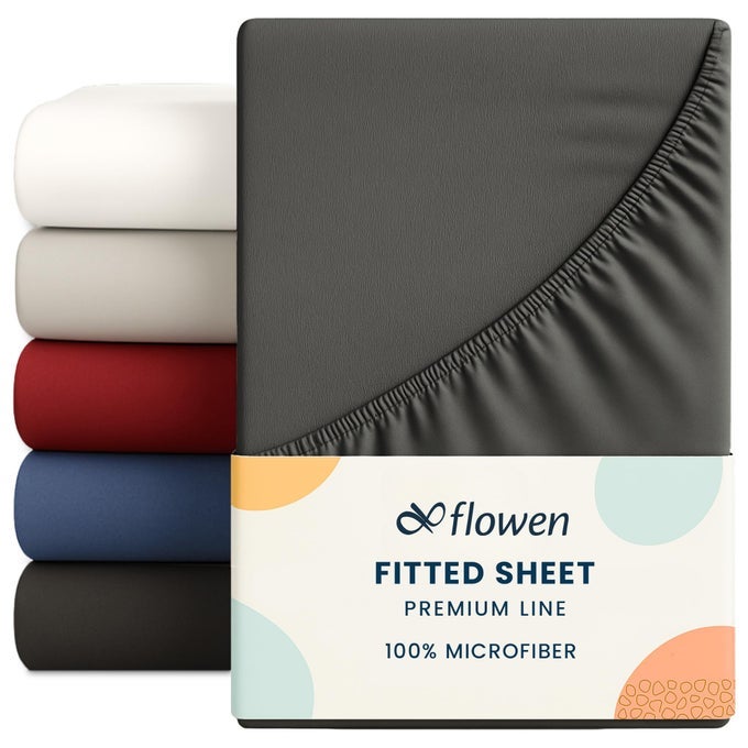 SMALL DOUBLE FITTED SHEET FOR SIZE 120X190 CM IN DARK GRAY MICROFIBER BOTTOM FITTED SHEET DEEP POCKET 12 INCH UP TO 30CM IN SOFT BRUSHED MICROFIBER FABRIC EASY CARE SHRINKAGE AND FADE RESISTANT
