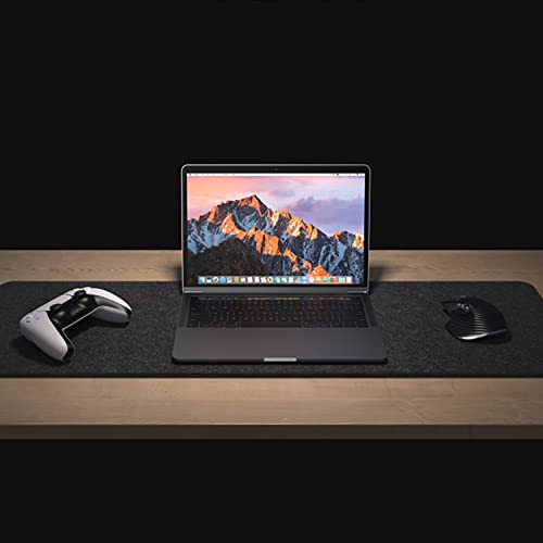 DAWNTREES Felt Desk Mat | Computer Mat for Desk(36x12Inches) | Large Felt Mouse Pad and Keyboard Mat | Desk Protector for Office | Dark Gray - Image 5