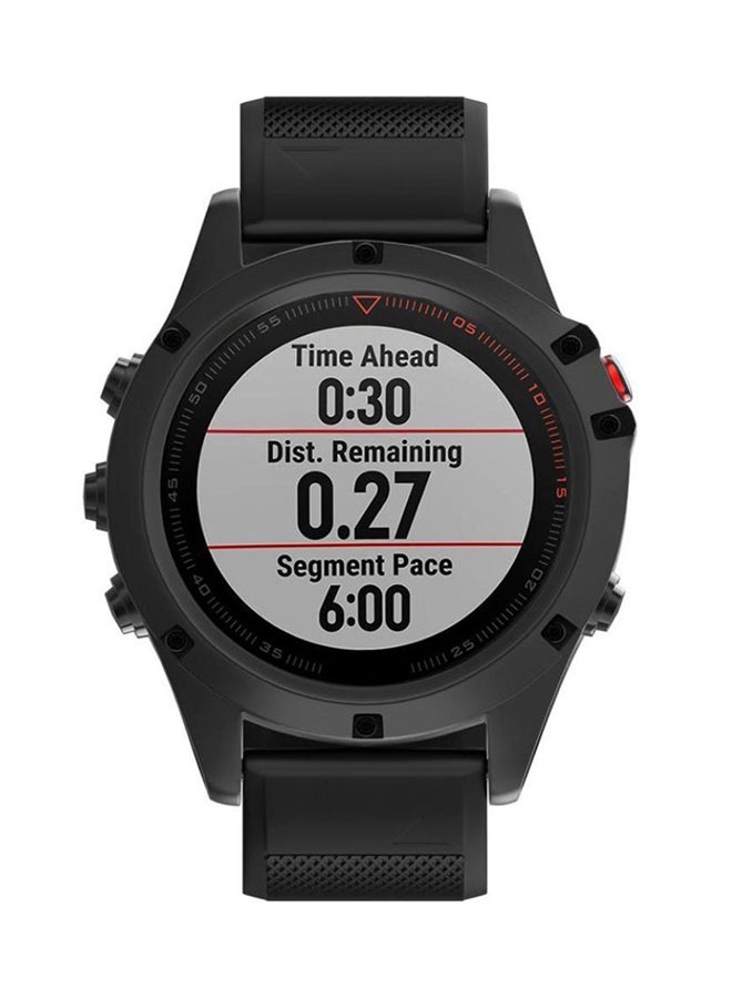 آيسانك سوار بديل من السيليكون لساعة اليد الذكية جارمين فينيكس GPS 5X/3/3HR أسود - Image 3