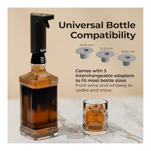 Lifelong Rechargeable Drink Dispenser & Aerator | Automatic Liquor Dispenser | Measures –1 to 999 mL | for Cocktail, Wine, Whiskey Bottle | Universal Bottle Comaptibility | Aeration for Enhance Taste - Image 5