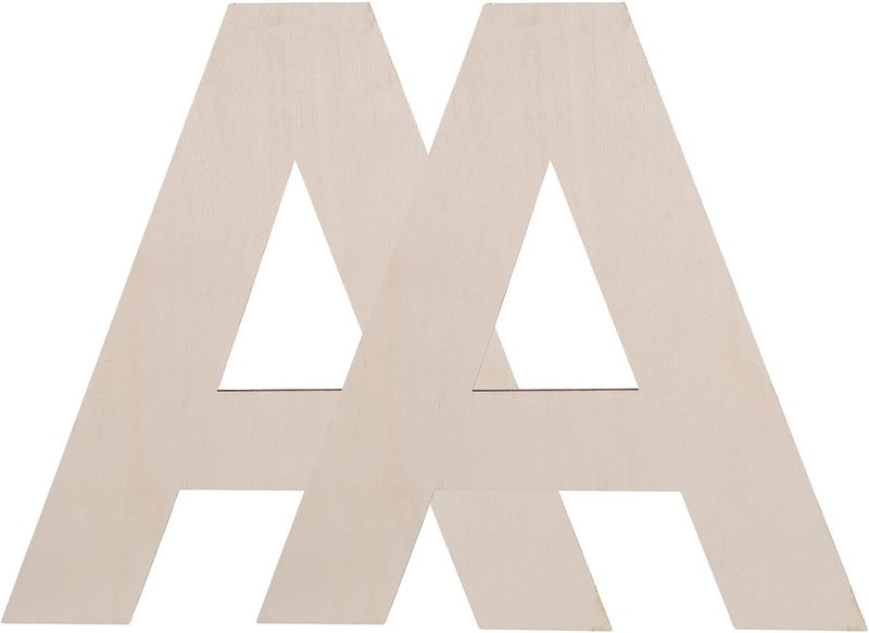 2pcs Wooden Letter A Wall Decor Unfinished Craft Engraved Wedding Sign for Home Decoration and DIY Crafting - Image 1