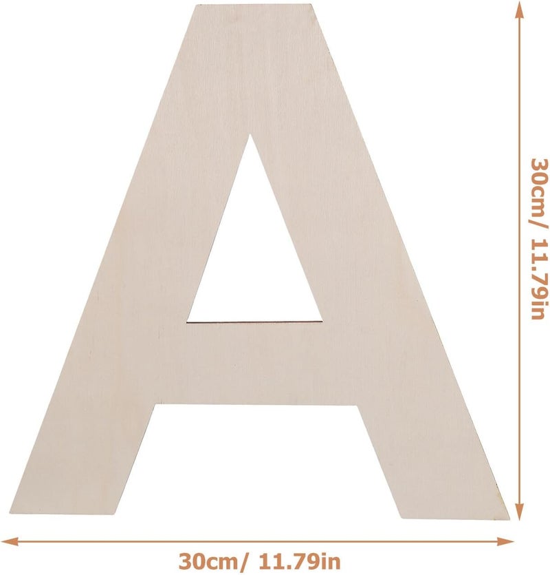 2pcs Wooden Letter A Wall Decor Unfinished Craft Engraved Wedding Sign for Home Decoration and DIY Crafting - Image 2