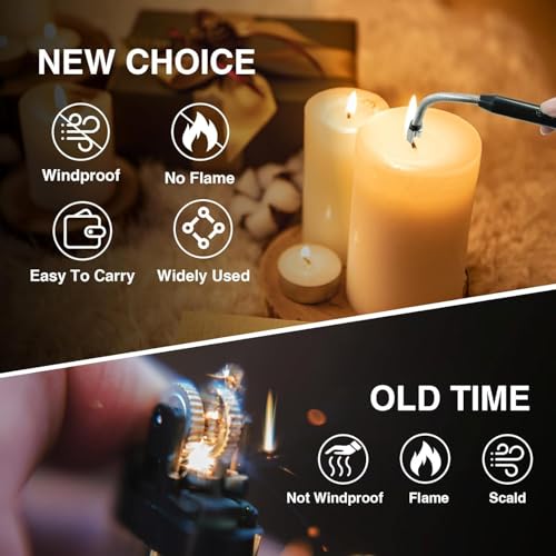Crasts USB Plasma Rechargeable Electric Gas Lighter for Kitchen, Pooja Room, Candles, BBQ, Multi Purpose - 360 Degree Flexible & Windproof (Multicolour) - Image 2