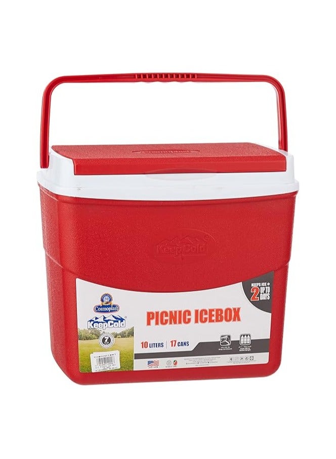 Cosmoplast Keep Cold Plastic Picnic Cooler Icebox Lunchbox - 10Ltr - Image 1