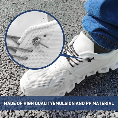 NDTEZUGT 2 Pairs 1/10" (2.5mm) Elastic Thin Shoe Laces, Stretch Round Shoelaces Shoe Strings Replacement for On Cloud Sneaker,Tieless No Tie Laces for Adults and Kids (Black 03, 24''/60cm) - Image 4