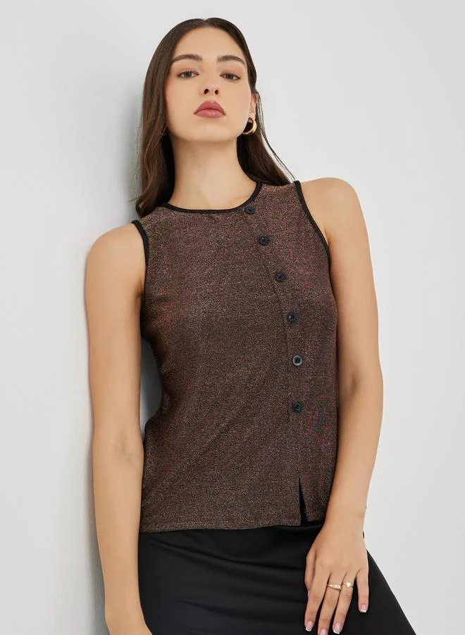 تايك تو Take Two Texture Sleeveless Knitted Top