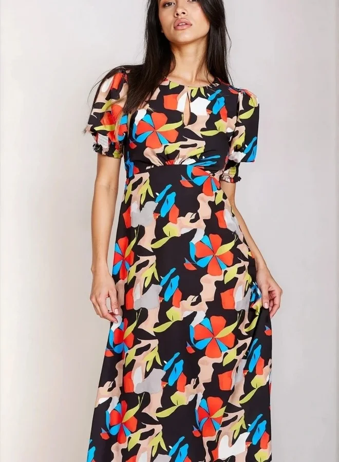 Little Mistress Multi Printed Midaxi Dress