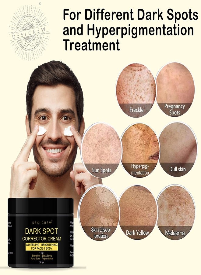 DESICREW Desi Crew Dark Spot Corrector Cream | Brightening & Lightening | Pimple Marks | Acne Scars | Uneven Skin Tone | Pigmentation & Blemish, (Pack Of 2 Jar 100 GM) - Image 2