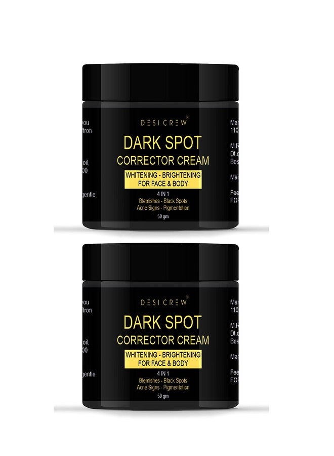 DESICREW Desi Crew Dark Spot Corrector Cream | Brightening & Lightening | Pimple Marks | Acne Scars | Uneven Skin Tone | Pigmentation & Blemish, (Pack Of 2 Jar 100 GM) - Image 1