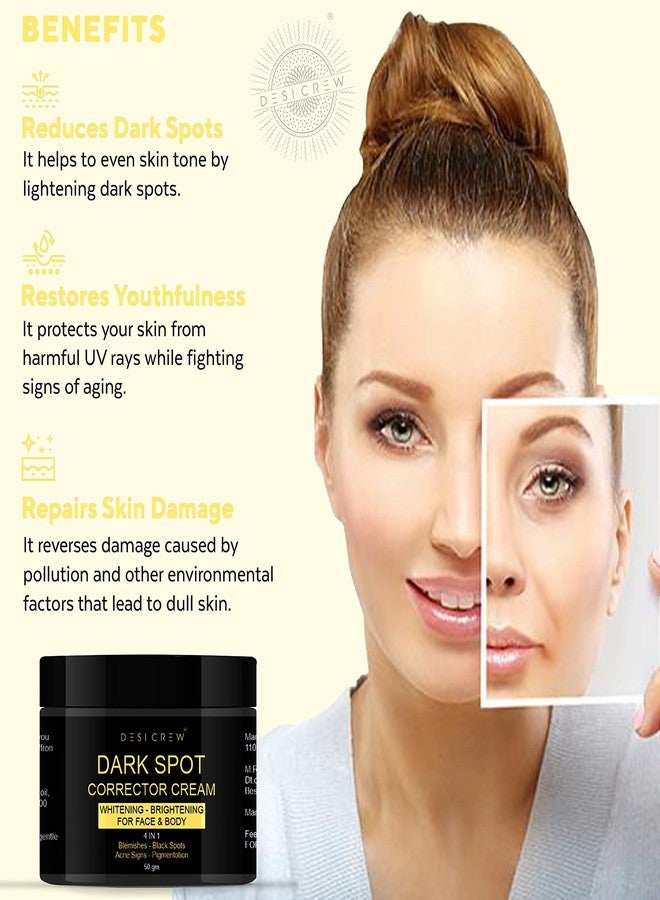 DESICREW Desi Crew Dark Spot Corrector Cream | Brightening & Lightening | Pimple Marks | Acne Scars | Uneven Skin Tone | Pigmentation & Blemish, (Pack Of 2 Jar 100 GM) - Image 4