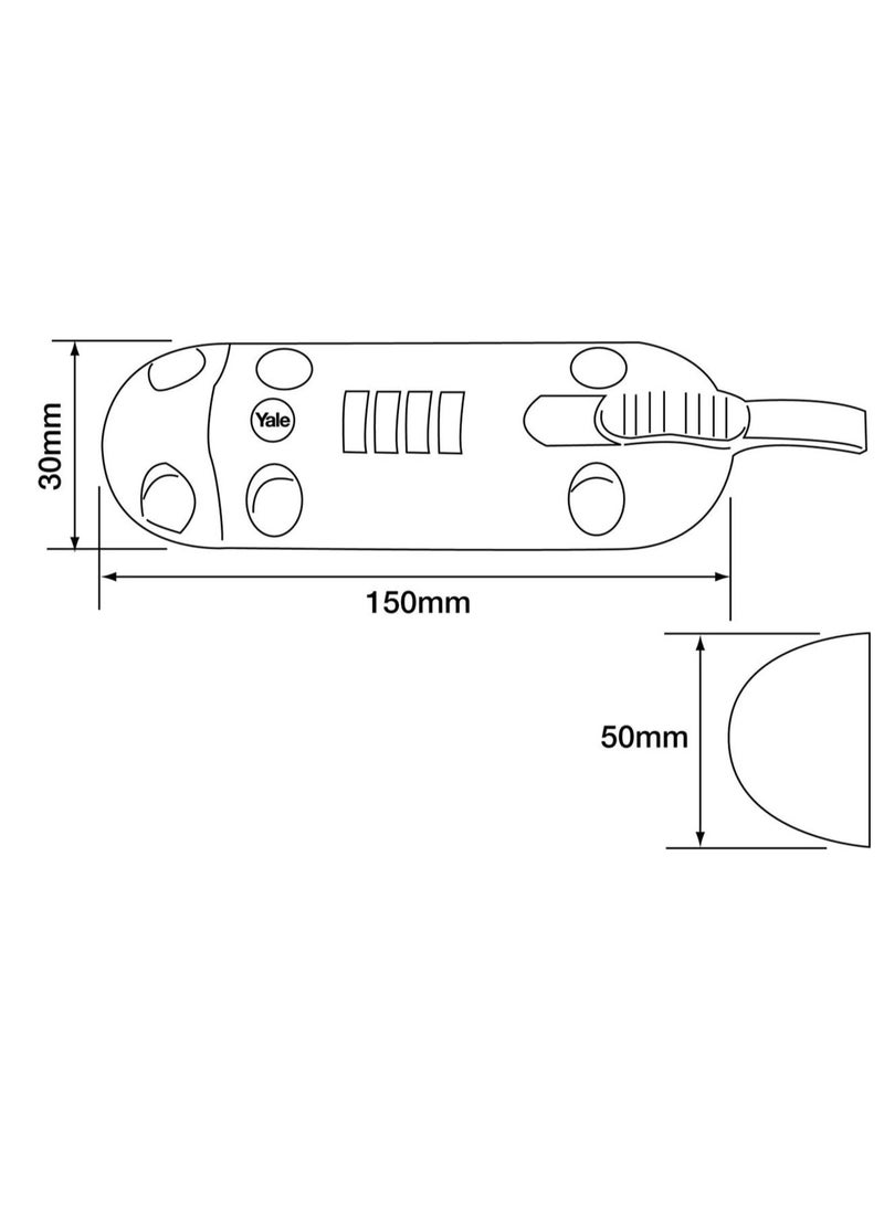 Yale 4 Dial Combination Bolt Lock 150mm Zinc Body Model Y600/120/1  - Image 4