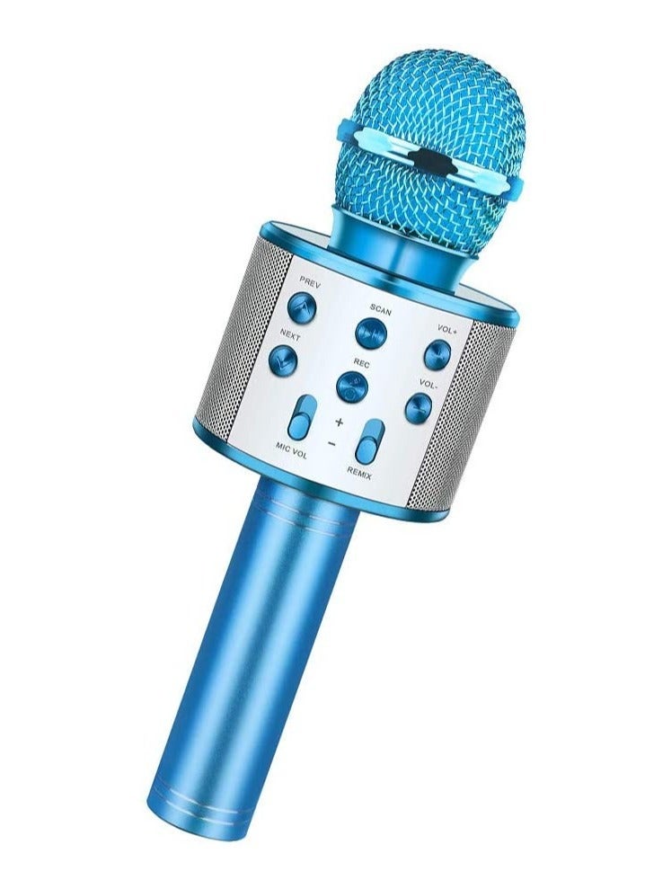 ELTRAZONE Wireless Bluetooth Karaoke Microphone,Rechargeable Kids Microphone Karaoke Machine,Professional Handheld Karaoke Mic Speaker Home KTV Kids Birthday Party - Best Gifts for Kids Adults (Blue) - Image 1