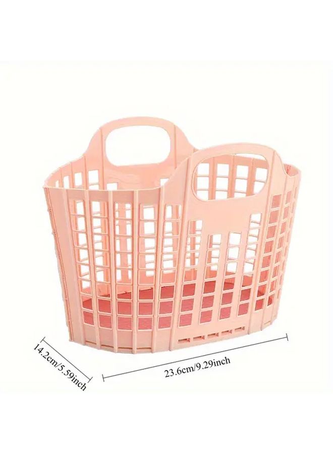 Foldable Waterproof Laundry Hamper Basket With Drainage Holes Blue Storage Organizer - Image 3